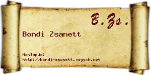 Bondi Zsanett névjegykártya