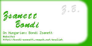 zsanett bondi business card